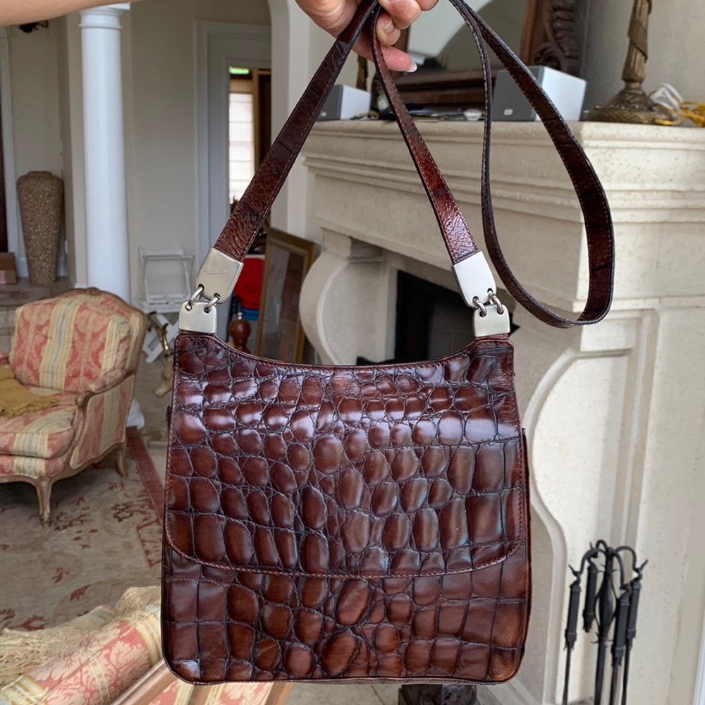 Paola Del Lungo Embossed Leather Bag
